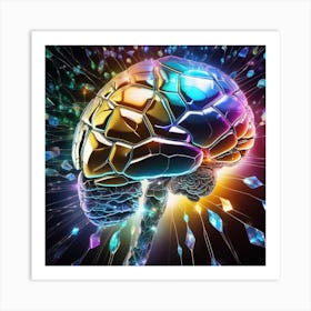 3d Illustration Of The Brain Art Print