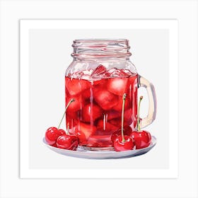 Cherry Juice In A Mason Jar 2 Art Print