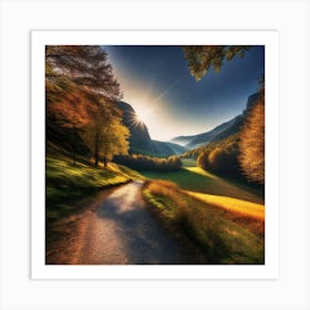 Autumn Road 20 Art Print