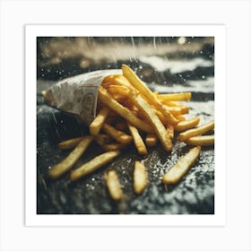 French Fries In The Rain Art Print