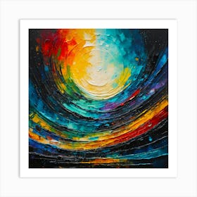 Abstract Landscape Painting Vibrant colors Art Print