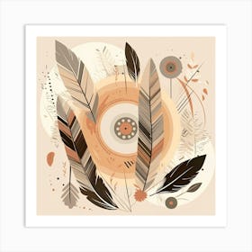 Feathers And Flowers Art Print