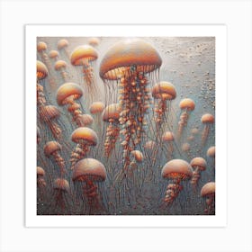 Shoal of jellyfish 4 Art Print