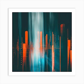 Abstract Cityscape With Lights Art Print