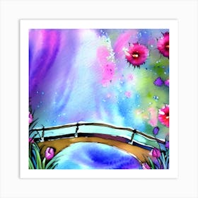 Floral Bridge Art Print