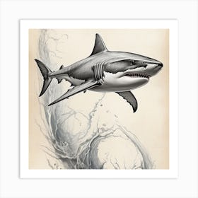 Great White Shark Art Print