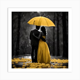 Couple In The Rain 2 Art Print