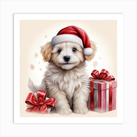 Christmas Puppy Art Print