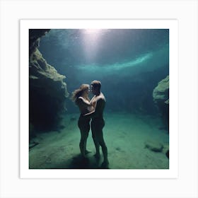 Underwater Couple Art Print