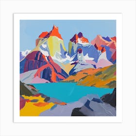 Abstract Travel Collection Torres Del Paine National Park Chile 4 Art Print