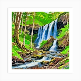 Waterfall In The Woods Art Print