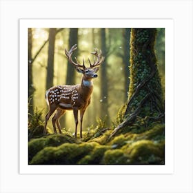 Deer In The Forest 87 Art Print