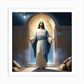 Jesus In The Doorway Art Print