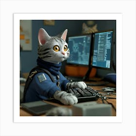 Cat In Uniform 1 Art Print