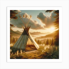 Teepee In The Forest Art Print