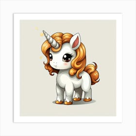 Unicorn With Rainbow Mane 33 Art Print