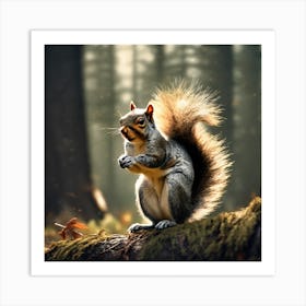 Squirrel In The Forest 197 Art Print