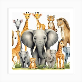 Default Safari Animals Nursery Animal Art 0 Art Print