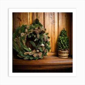 Firefly Extreme, Closeup, Shelf, Door, Christmas, Wreaths, Tree, Decoration, Holiday, Festive, Atmos (2) Art Print