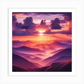 Sunrise from the mountain 7 Art Print