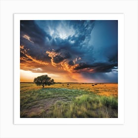 Storm Clouds Over The Plains Art Print