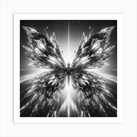 Butterfly In Black And White 7 Art Print