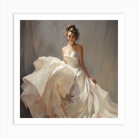 Bride In A White Dress 4 Art Print