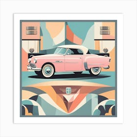 Pink Car Art Print