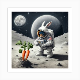 Rabbit On The Moon 10 Art Print