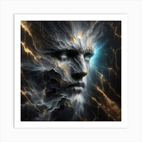 Man'S Face Art Print