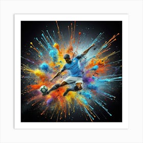 Soccer Player Kicking A Ball 2 Art Print