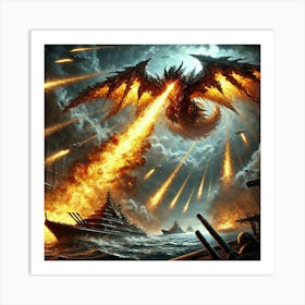 Blaze Wyverns Scorching Dive Attack Art Print