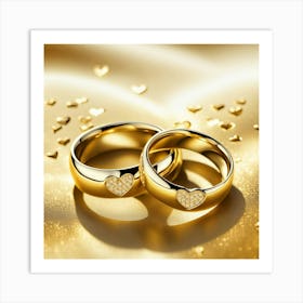 Gold Wedding Rings Art Print