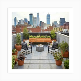 Nyc Rooftop Garden Art Print