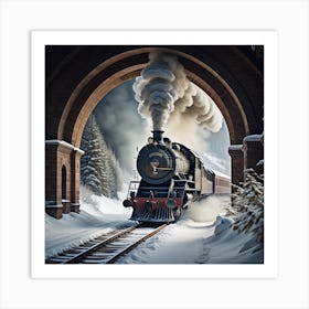 Steam train 2 Created Using Imagine AI Art Art Print