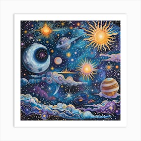 Planets In The Sky Art Print