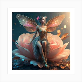 Fairy On A Flower Art Print