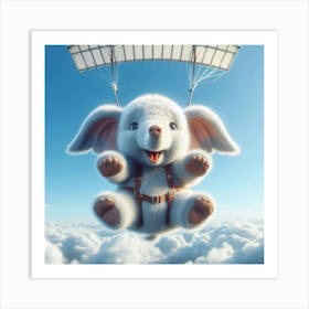 Teddy Bear Flying Art Print