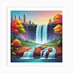 Natural Waterfall Art Print