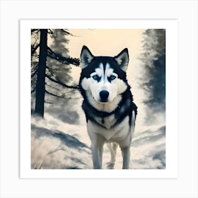 Husky Dog Art Print