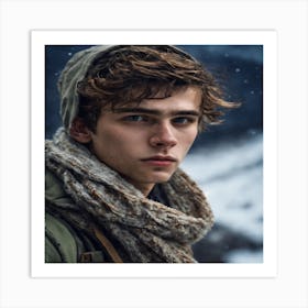 Boy In The Scarf Art Print