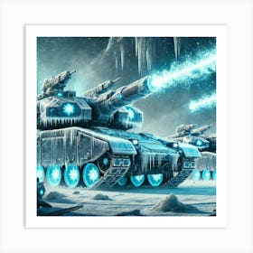 A Futuristic Sci Fi Depiction Of Glacier Tanks In Art Print