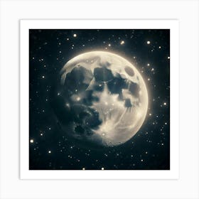 Full Moon In Space 1 Art Print