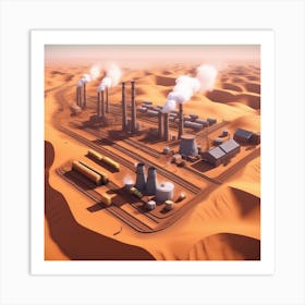 Oil Refinery In The Desert Art Print