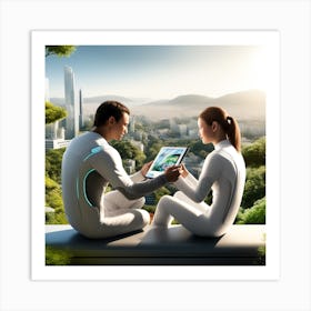 Futuristic Couple 131 Art Print