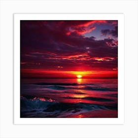 Sunset Over The Ocean 136 Art Print