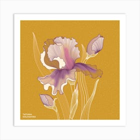 Iris Flower Square Art Print