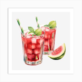 Watermelon Cocktail 20 Art Print