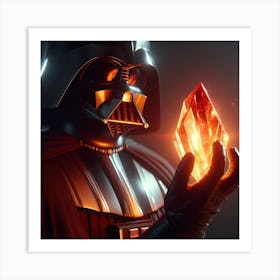 Darth Vader With A Kyber Crystal Star Wars Art Print Art Print