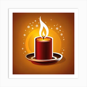 Christmas Candle Vector art Art Print